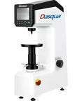 Rock Solid Digital Rockwell Hardness Tester With Four Inch Color Touch Screen And Motorized Build For Smooth HRA HRB HRC Testing Plus Instant Brinell And Vickers Scale Conversion, white and black design.