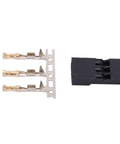 Gold Plated JR Plug Kit 3 Pin Male Connector Set For Model Aircraft And RC Hobby Electronics; ABS shell and brass contacts visible