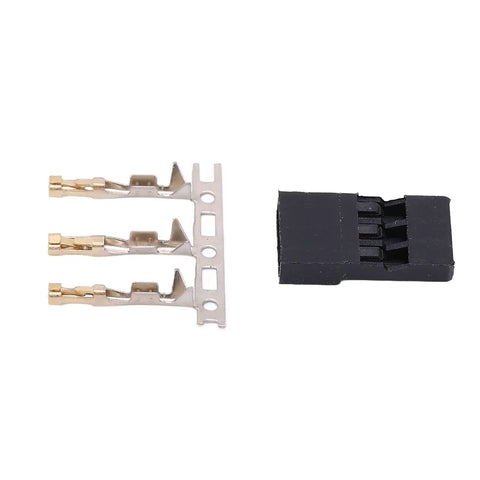 Gold Plated JR Plug Kit 3 Pin Male Connector Set For Model Aircraft And RC Hobby Electronics; ABS shell and brass contacts visible