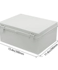 Beefy ABS Junction Box IP65 Waterproof Outdoor Electrical Enclosure Grey 390x290x160 mm with Hinged Shell and Wall Brackets