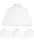 Set of 4 clear 4 Piece Bench Grinder Eye Shield Replacement Panels for 6 inch grinders, shown from front view.