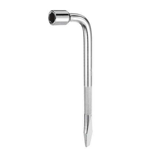 Spare Tire Lug Wrench 17mm Carbon Steel L Type Slotted End Hex Socket L Shaped Tire Repair Tool For Cars And SUVs Must Have Heavy Duty Auto Maintenance Gear Kit