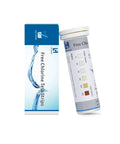Chlorine Test Strips 0-500 PPM Pack of 100 for Restaurant Sanitizers and Bleach Disinfectants box and bottle front view