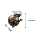 4Pcs Vintage Universal Furniture Casters With Dual Ball Bearing Setup Rock Solid No Sweat Install Design For Wooden Desks Cabinets And Chairs Butter Smooth Gliders shown from the side, measuring 2.4 in and 1.4 in.