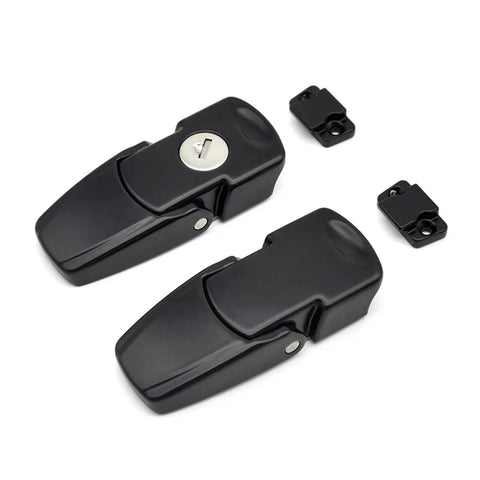 Cabinet Black Powder Coated Metal Hasp Latch With DK604 Security Toggle Lock And Two Keys Heavy Duty Steel Catch