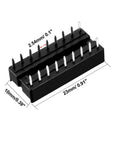 25 Piece DIP IC Socket Adapters Solder Type 2.54mm Pitch Dual Row 18 Flat Pin 7.6mm Row Pitch for IC Chips Replacement and Prototyping
