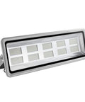 Top Shelf 10 Pack 1000W Led Flood Lights Ip65 Waterproof Outdoor Security Wall Lamps 6000K Daylight White front view of LED flood light with robust silver frame.