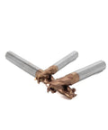 Heavy Duty Carbide Roughing End Mill Four Flute Tungsten Steel Router Bit For Cnc Woodworking and Cabinet Build on white background.