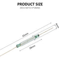 Lil 4 By 28 mm Normally Open Reed Switch with measurements shown, ideal for small projects and electronics applications.