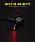 Five Pack 12V LED Toggle Switches Heavy Duty 20A SPST On Off 3 Pin Rocker For Automotive Cars Trucks Boats Racking With Red LED Indicator And Transparent Safety Cover, lit