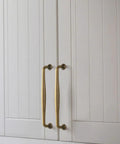 Antique Brass Cabinet Pulls Set Of 6 For Kitchen And Dressers Dope Vintage Zinc Alloy Drawer Handles on white cupboard