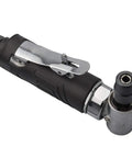 Slick 1/4 Inch Pneumatic Angle Die Grinder With Rubber Grip Sleeve, lightweight design, precise for metal fabrication.