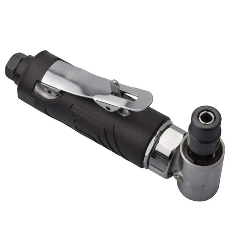 Slick 1/4 Inch Pneumatic Angle Die Grinder With Rubber Grip Sleeve, lightweight design, precise for metal fabrication.