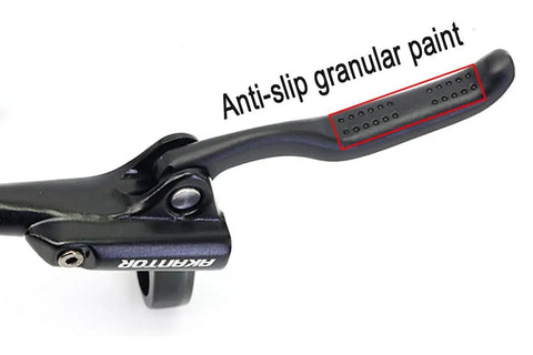 Shred Ready Mountain Bike Hydraulic Disc Brake Kit For Gnarly Trail Riding front brake lever with anti-slip granular paint.