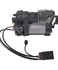 Heavy Duty Air Suspension Compressor Pump Straight Up Replacement For Tesla Model S 2012 To 2017 Electric Air Pump Built Tough Smooth Ride Fix 600640300A side view showing connections and motor design.