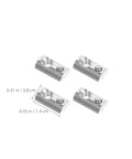 50 Pcs Premium M5 Cross Dowel Nuts Silver Carbon Steel Barrel Nut Connector Hardware close-up view with dimensions shown.