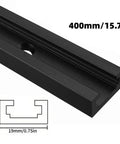 Beefy Pro Grade Aluminum T Track for Woodworking with T Slot Miter Jig, Table Saw and Router Bench Accessory, 400mm Black