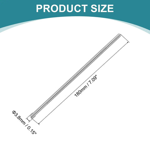 4 Pack M4 X 180mm Fully Threaded Stainless Steel Rods With Nuts And Washers 304 Pro Grade Heavy Duty Threaded Studs For Clamps Hangers U Bolts DIY Projects Rust Resistant Long Lasting, 180mm rod size