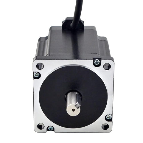 Front view of NEMA 34 stepper motor with 14mm key-way shaft and 1m cable