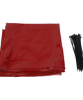 Heavy Duty Welding Curtain Screen 6 By 6 Feet Flame Resistant Vinyl Shield With UV Protection Level 6 Red shown folded with ties