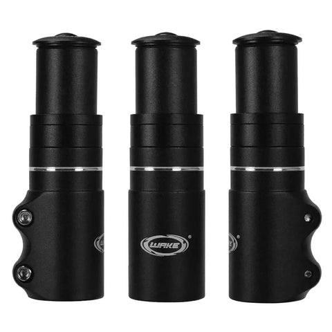 Bike Stem Riser Extender 1 1/8 Inch Aluminum Alloy Adjustable Handlebar Riser Adapter for MTB bikes, black units.
