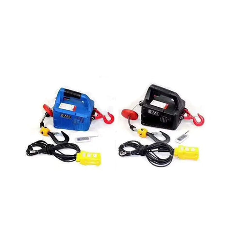 Professional Grade Electric Hoist With Portable Winch Design 500Kg Capacity, blue and black models shown.