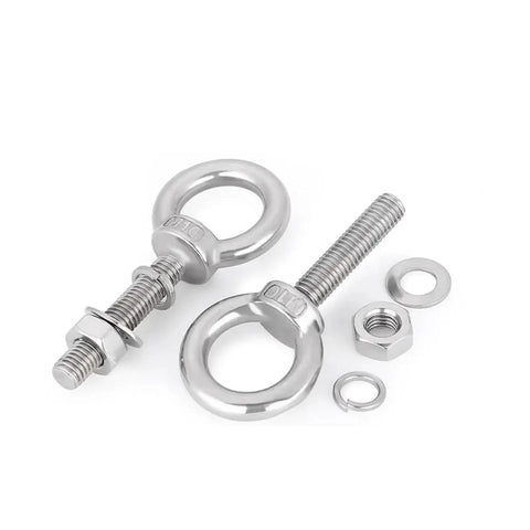 Beefy 304 Stainless Steel Eye Bolts With Nut Washers For Marine, Outdoor And Industrial Use, Rust Resistant With Precision Threaded Shafts For A Secure Fit And Long Lasting Strength. M3 x 40mm set with nut, washers and eye bolts