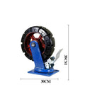 Heavy Duty Swivel Casters With Tight 360 Turn And 10 Or 12 Inch Wear Resistant Nylon Wheels Roll Smooth And Crush Weight Solid One Ton Load Bearing Universal Cart Wheel, side view with measurements.