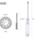 ALLmuis 22mm diamond cutting wheel set for rotary tool; includes 25 discs, 3mm mandrels (5 pcs), and screwdriver.