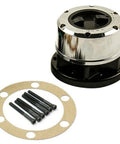 Front Manual Wheel Locking Hub Aluminum Alloy Dial For Nissan D21 Frontier Pathfinder Titan Xterra 28 Splines Beefed Up Heavy Duty Locking Hub Assembly 29091 Replacement Kit shown with bolts and gasket