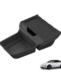 Tesla Model Y Lower Center Console Juniper Standard Version 2025 2026 Storage Organizer Tray TPE Black Flexible Insert