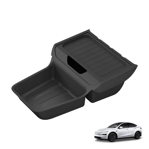 Tesla Model Y Lower Center Console Juniper Standard Version 2025 2026 Storage Organizer Tray TPE Black Flexible Insert