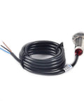 Coiled black cable with Two Pack NJK-5002C Hall Effect Sensor Proximity Switch NPN Three Wire Normally Open, metal sensor head