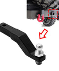 Aluminum Trailer Tow Drop Hitch Receiver for 1 by 10 RC Crawlers CNC Precision Alloy Build attached to RC car rear view