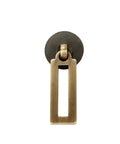Set Of 6 Brass Cabinet Knobs And Tear Drop Pull Handles In Bronze Finish, rectangle 47x16mm, durable brass, tear drop style, top view.