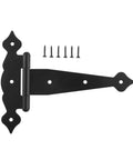 Heavy Duty 8 Inch Black Barn Door Hinge Strap Hinges For Sheds Gates And Wooden Fences With Screws Decorative Hardware Easy Mount