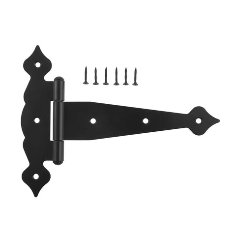 Heavy Duty 8 Inch Black Barn Door Hinge Strap Hinges For Sheds Gates And Wooden Fences With Screws Decorative Hardware Easy Mount