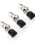Three Pack Mini Electric Key Switches On Off Two Position Terminal Keyswitch Rotary Lock 2 Pin SPST Toggle Switches For Security Engine Power Marine Camper Boat Heavy Duty M12 12mm, 3 metal switches