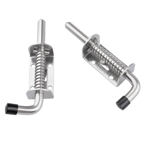 Close-up of two spring pins from Complete Shed Door Hardware Kit With 6 Inch T Hinges Latches And L Handle Lock