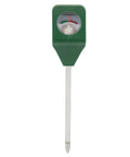 Front view of Single Probe Soil PH Meter For Garden And Lawn Care, Battery-Free Portable PH Tester For Moist Soil with green ABS plastic casing.