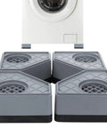 4 Pack Anti Vibration Foot Pads For Washing Machine And Dryer Non Slip Square Rubber Pedestals in use with appliance.