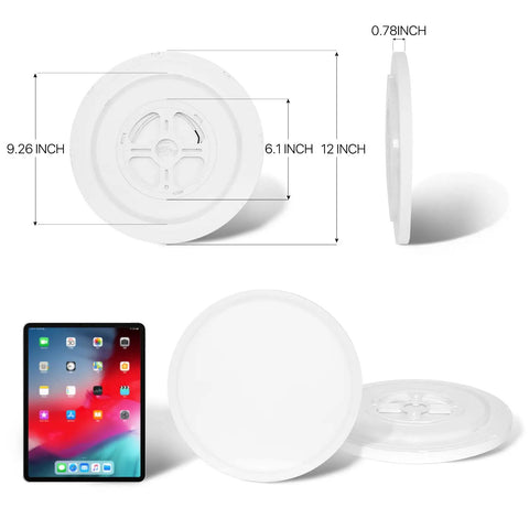 Smart RGB LED Ceiling Light 12 Inch Flush Mount 24W with WiFi and voice control, size comparison with tablet, top and side view