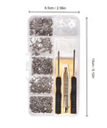 Glasses Repair Kit 500 Pieces With Assorted Screws, Nose Pads, Mini Screwdrivers, Tweezers, Cleaning Cloth And Case.