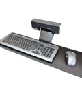 Razor Smooth Glide Under Desk Keyboard Tray With Adjustable Height Slide Out Arm and Easy Tilt Lift Ergonomics, 27 x 9 inch, black with mouse.