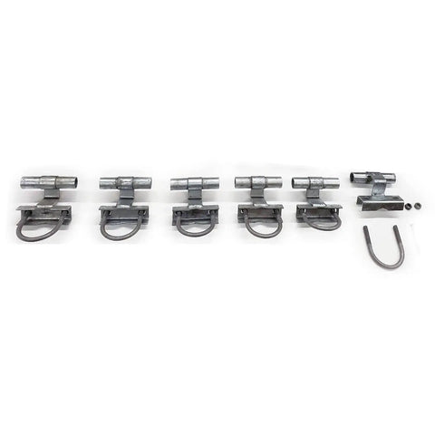 Heavy Duty Sliding Gate Hardware Kit With Dual Wheel Carriers And 8 Inch Pneumatic Wheels for DIY Fences includes brackets and rollers.