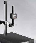 Grade 00 Precision Granite Measuring Stand with 150x100x50mm base, 8mm holder, and 250mm dial indicators support rod set up.