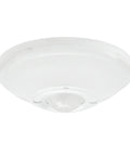 Ceiling Mount 360 Degree PIR Occupancy Sensor For Indoor Lighting, close-up view of white hard-wired motion sensor, 120-277V