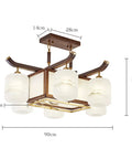 Straight Up Smooth Rectangular Wooden Pendant Light With Black Walnut Finish Hangin Easy In Any Living Space Or Cafe Delivering Top Tier Ambient Vibes And Energy Smart 90W Ceiling Lamp For Bars And Dining Rooms, measuring 90cm x 29cm.