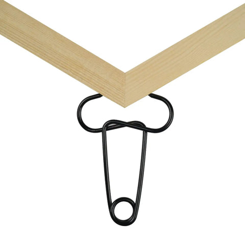 Pro Grade Miter Spring Clamps Pliers For Woodworking Set Including Eight Heavy Duty Clamps securing wooden frame corner