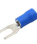 Insulated Fork Spade Wire Connector Crimp Terminal For 14-16 AWG 1.5-2.5 Mm2 Blue Pro Grade Terminal